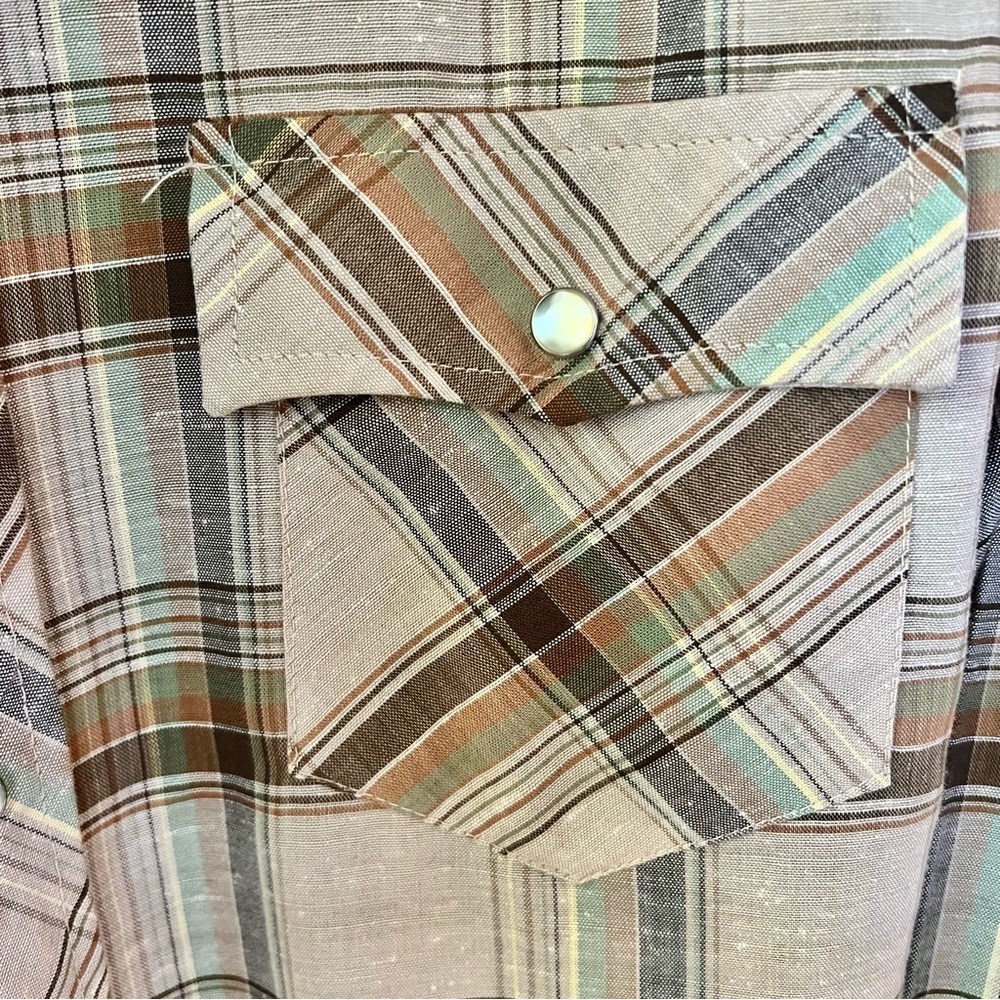 Vintage Mens 70s Western Pearl Snap Shirt - Picture 9 of 9